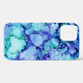 Coques Case-Mate iPhone Peinture abstraite violette et bleue (Verso (horizontal))