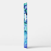 Coques Case-Mate iPhone Peinture abstraite violette et bleue (Verso / Droite)