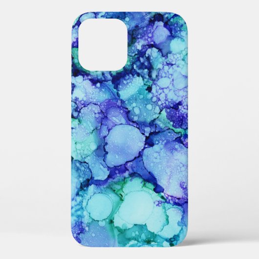 Coques Case-Mate iPhone Peinture abstraite violette et bleue (Verso)