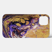 Coques Case-Mate iPhone Peinture abstraite violette et or (Verso (horizontal))