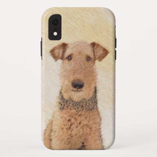 Coques Case-Mate iPhone Peinture Airedale Terrier - Art Original Mignon (Dos)
