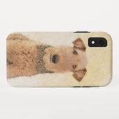 Coques Case-Mate iPhone Peinture Airedale Terrier - Cute Original Art (Dos (Horizontal))