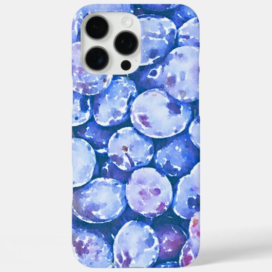 Coques Case-Mate iPhone Peinture aquarelle de prunes bleues (Verso)