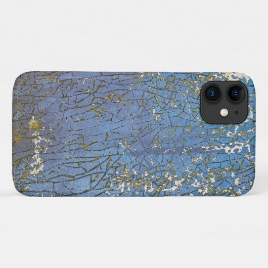 Coques Case-Mate iPhone Peinture bleue fissurée abstraite (Dos (Horizontal))