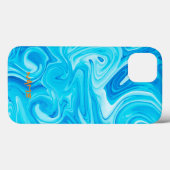 Coques Case-Mate iPhone Peinture Bleue NOM Art Moderne Surfer Océan Eau (Verso (horizontal))