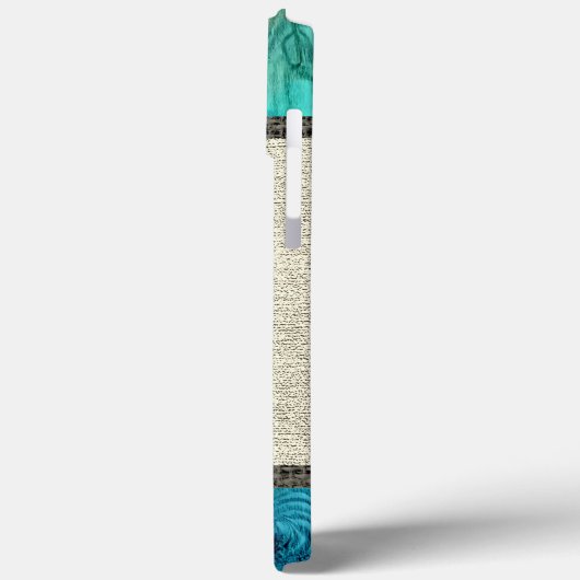 Coques Case-Mate iPhone Peinture Bois Look Burlap Monogramme rustique (Verso / Gauche)