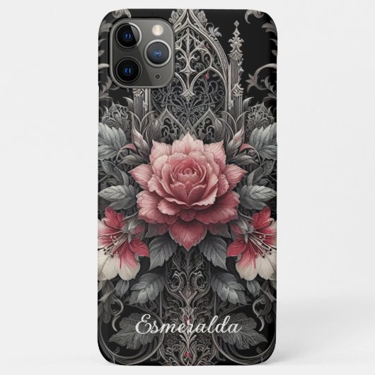 Coques Case-Mate iPhone Peinture botanique classique Rose gothique (Dos)