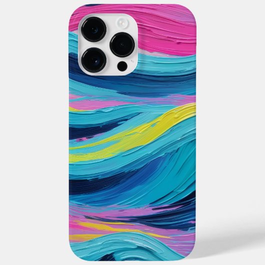 Coques Case-Mate iPhone Peinture Brush Stroke Abstrait Ocean Waves Neon Co (Verso)