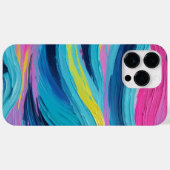 Coques Case-Mate iPhone Peinture Brush Stroke Abstrait Ocean Waves Neon Co (Verso (horizontal))