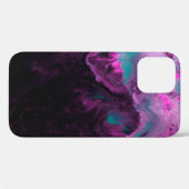 Coques Case-Mate iPhone Peinture créative néon vert et violet, abstraite (Verso (horizontal))
