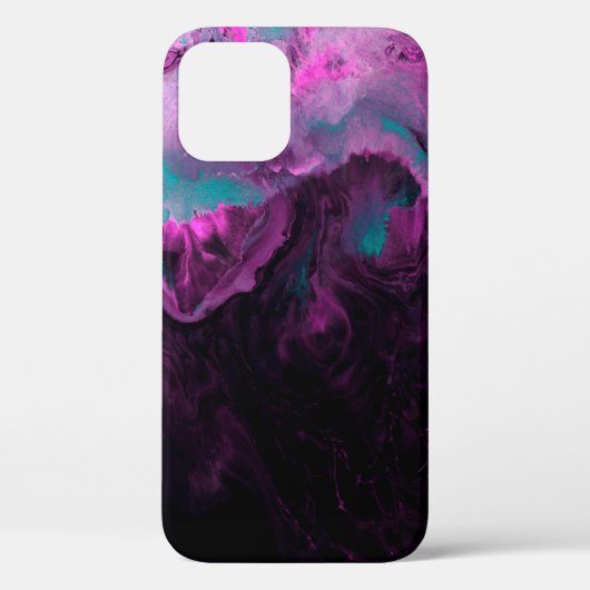 Coques Case-Mate iPhone Peinture créative néon vert et violet, abstraite (Verso)