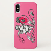COQUES Case-Mate iPhone PEINTURE D'ANGE UNE FLEURS ROSE, MONOGRAMME (Dos)