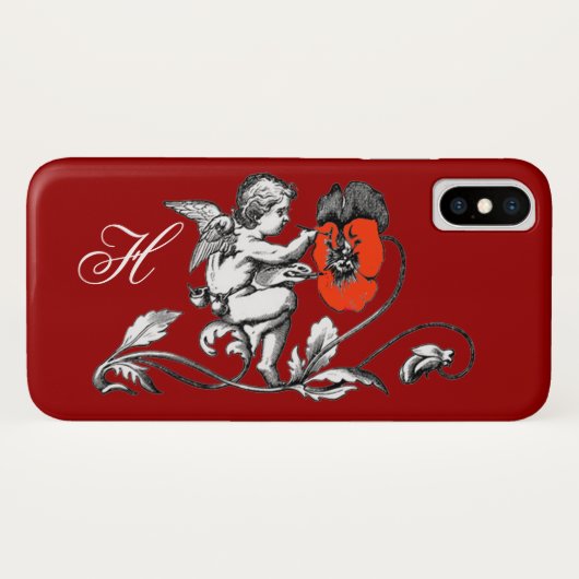 Coques Case-Mate iPhone PEINTURE D'ANGE UNE FLEUVE ROUGE, MONOGRAM, Rouge (Dos (Horizontal))