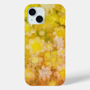 Coque Pour iPhone 15 Peinture d'aquarelle Abstraite de fleurs rétro