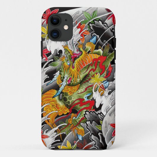 Coques Case-Mate iPhone Peinture d'aquarelle d'art de tatouage de Japonais (Dos)