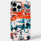 Coques Case-Mate iPhone Peinture d'art Abstrait Rouge Bleu Blanc Monogramm (Verso)