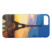 Coques Case-Mate iPhone Peinture d'art de Tour Eiffel (Dos (Horizontal))