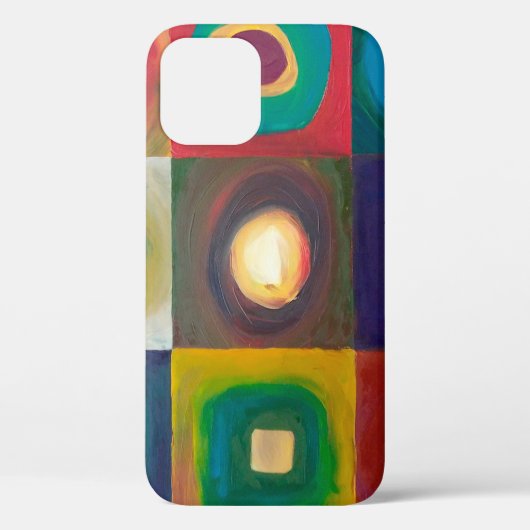 Coques Case-Mate iPhone Peinture d'art moderne, moderne, abstrait, carré, (Verso)