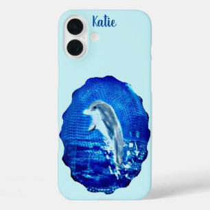 Coques iPhone 16 Plus Peinture Dauphin Danse d'Animal de Mer Personnalis