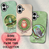 Coques Case-Mate iPhone Peinture de bébé oiseau rose mignon avec nom perso