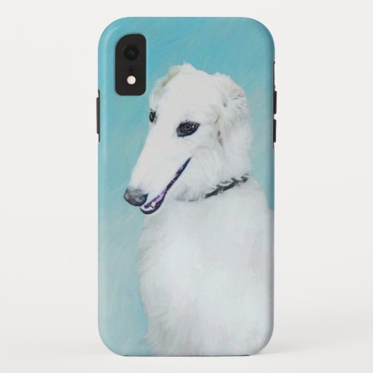 Coques Case-Mate iPhone Peinture de Borzoi (Blanc) - Joli Chien d'origine (Dos)