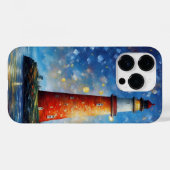Coques Case-Mate iPhone Peinture de coucher de soleil sur l'océan du phare (Verso (horizontal))