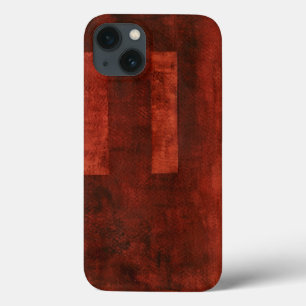 Etui iPhone 13 Peinture de Crimson profonde avec formes géométriq