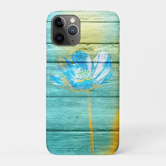 Coques Case-Mate iPhone Peinture de fleurs acrylique sur bois (Dos)