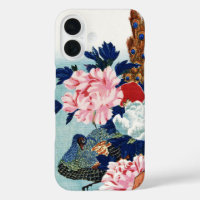 Peinture de fleurs de paon et de pivoines vintage
