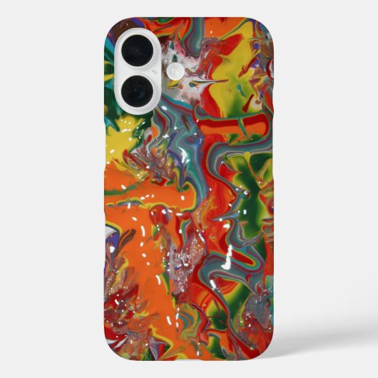 Coques Case-Mate iPhone Peinture de flux couleur arc-en-ciel (Verso)