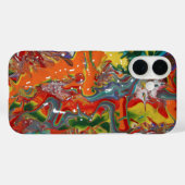 Coques Case-Mate iPhone Peinture de flux couleur arc-en-ciel (Verso (horizontal))
