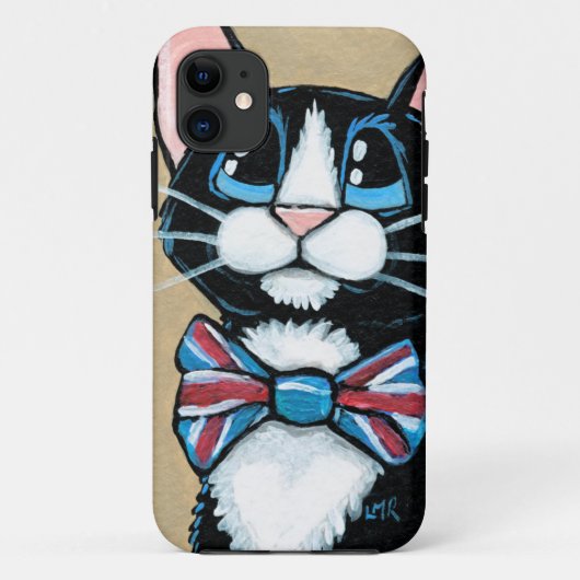 Coques Case-Mate iPhone Peinture de port de cravate d'arc de chat (Dos)