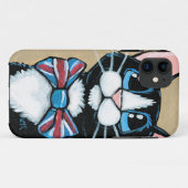 Coques Case-Mate iPhone Peinture de port de cravate d'arc de chat (Dos (Horizontal))