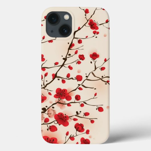 Coques Case-Mate iPhone Peinture de style oriental, fleur de prune au prin (Verso)