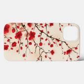 Coques Case-Mate iPhone Peinture de style oriental, fleur de prune au prin (Verso (horizontal))