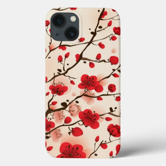 Coques Case-Mate iPhone Peinture de style oriental, fleur de prune au prin (Verso)
