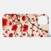Coques Case-Mate iPhone Peinture de style oriental, fleur de prune au prin (Verso (horizontal))