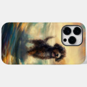 Coques Case-Mate iPhone Peinture de surf à la plage de Bernedoodle (Verso (horizontal))