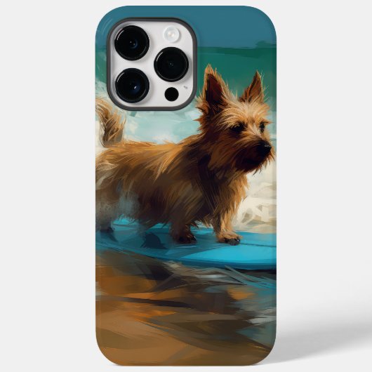 Coques Case-Mate iPhone Peinture de surf de plage de Terrier Australien (Verso)