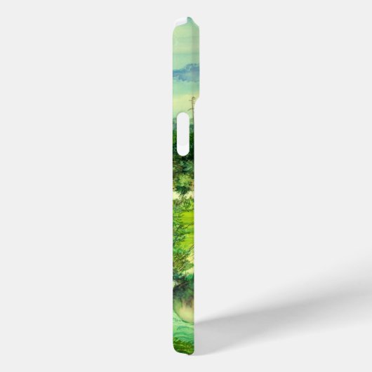 Coques Case-Mate iPhone peinture de vallée verte Aquarelle (Verso / Droite)