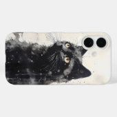 Coques Case-Mate iPhone Peinture d'encre animale de chat noir (Verso (horizontal))
