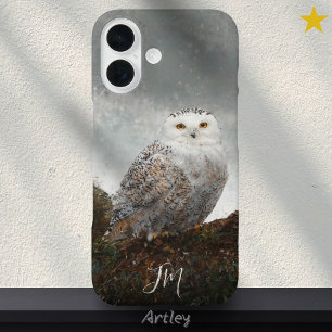 Coques iPhone 16 Peinture d'oiseaux de Chouette neigeuse Nom person