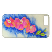 Coques Case-Mate iPhone Peinture d'orchidée romantique orange rose (Dos (Horizontal))