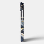 Coques Case-Mate iPhone Peinture en marbre bleu marine et or Abstrait (Verso / Gauche)