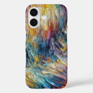Coques iPhone 16 Peinture Épaisse Abstraite Texture