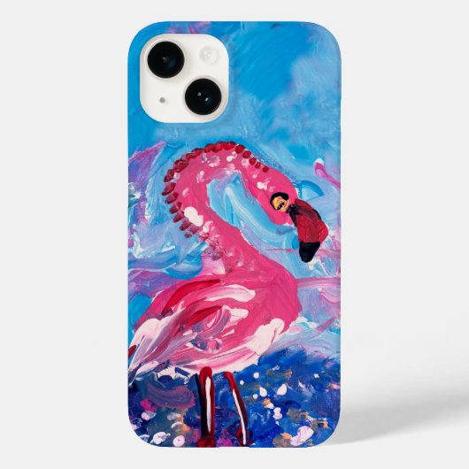 Coques Case-Mate iPhone Peinture Flamant rose (Verso)
