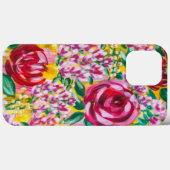Coques Case-Mate iPhone Peinture florale acrylique dessinée à la main   (Verso (horizontal))