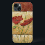 iPhone 13 Case Peinture florale avec les courses évidentes de<br><div class="desc">Les courses de brosse sont évidentes dans cette peinture florale par Chariklia Zarris. Deux fleurs rouges se reposent au milieu du morceau avec l'herbe sur le fond et quelque feuille flottant au dessus. Une scène lunatique qui ferait un grand cadeau !</div>