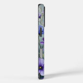 Coques Case-Mate iPhone Peinture florale texturée en blues (Verso / Droite)