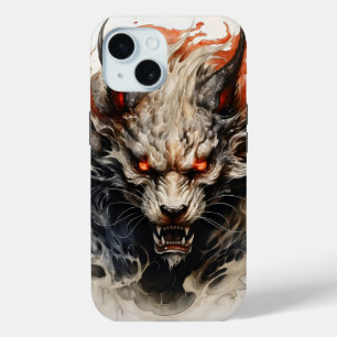 Coque Pour iPhone 15 Peinture Hellish Beast Enk